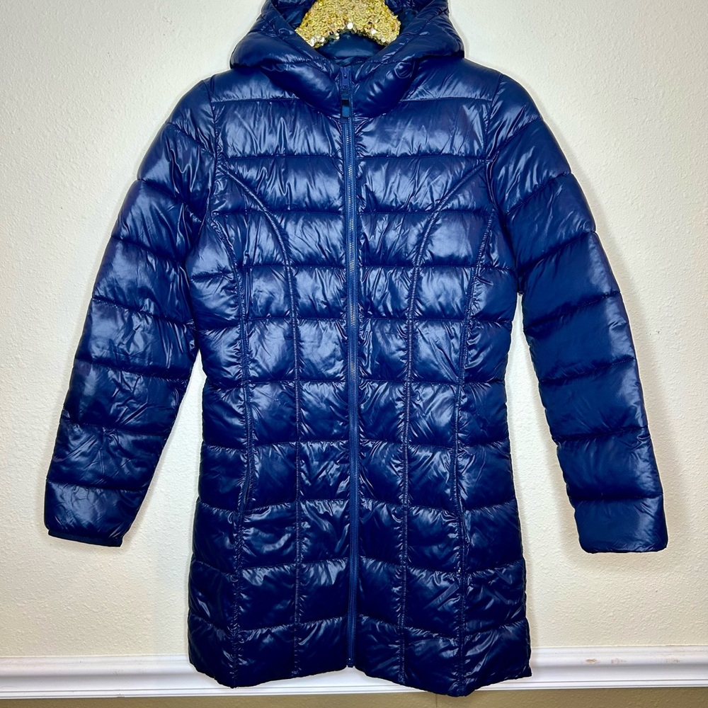 Adventure Lightweight Packable Navy Blue Quilted Puffer Hooded Jacket S